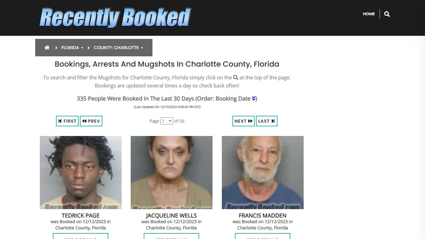 Recent bookings, Arrests, Mugshots in Charlotte County, Florida